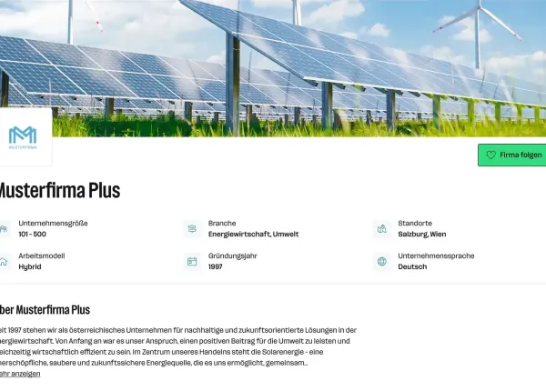 Arbeitgeberprofil Plus